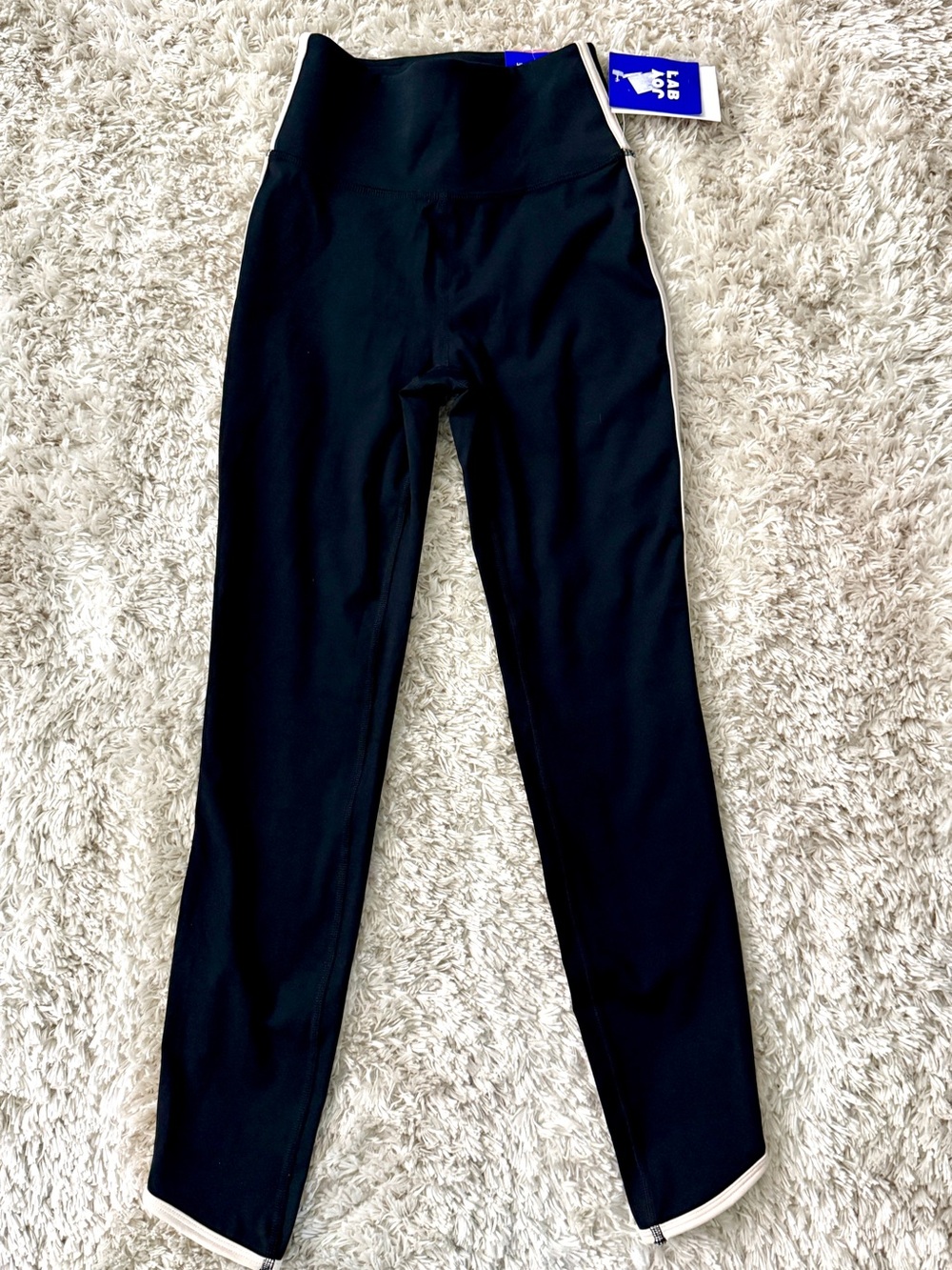 JoyLab Woman’s Activewear Leggings Black With Light Pink Trim Size XXS
